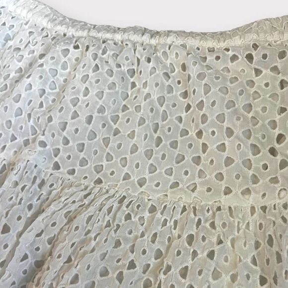 Frye x Anthropologie White Eyelet A Line Preppy Skirt Size S - Picture 5 of 6